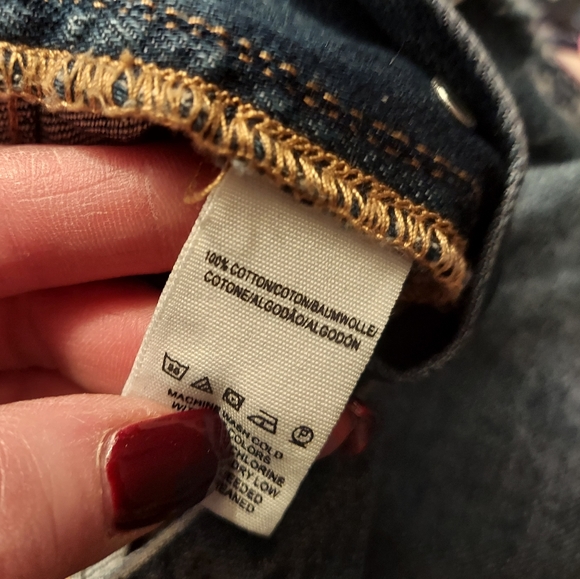 Free People Overall Jean Miniskirt size 6 with frayed edge - Picture 5 of 9